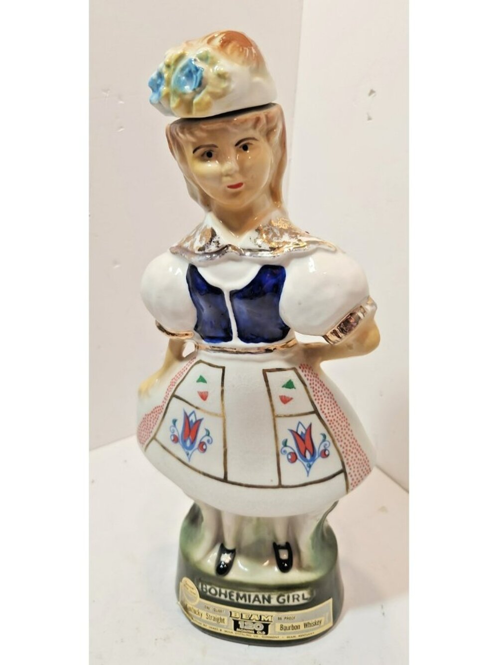 Vintage Jim Beam Bohemian Girl Whiskey Decanter Figural Barware Omaha Bar Decor
